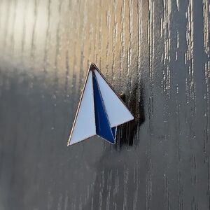 White Paper Airplane Enamel Pin